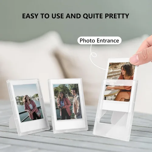 Miniatura 5 de Marcos de Fotos Transparentes Esmerilados de 2x3 - Paquete de 8 Marcos de Fotos Pequeños para Película Fujifilm Instax Mini de 3" - para Instax Mini