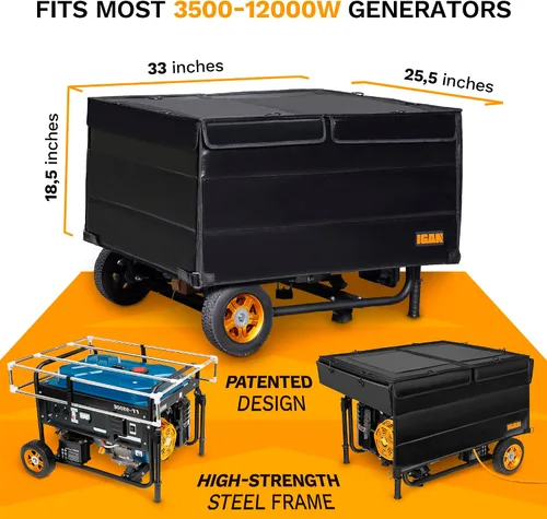 Miniatura 2 de IGAN - Cubiertas protectoras para generadores en funcionamiento para la mayoría de generadores de 3500 a 12000 W - Cubiertas protectoras