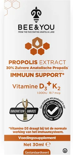 Miniatura 4 de BEE and You Extracto de propóleo 100% natural Vitamina D3 K2 de alta potencia, suplemento de apoyo inmunológico, antioxidantes, desintoxicación