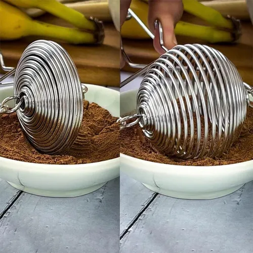 Miniatura 2 de Mezclador de azúcar en polvo, tamiz creativo de harina de acero inoxidable para hornear, operación con una sola mano, polvo de azúcar, agitador
