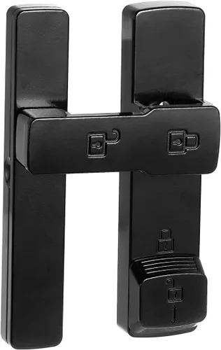 Miniatura 9 de INIRET Cerradura de puerta de granero negra de 180 grados, cerradura de puerta abatible, cerradura de puerta de aleación de zinc, protege