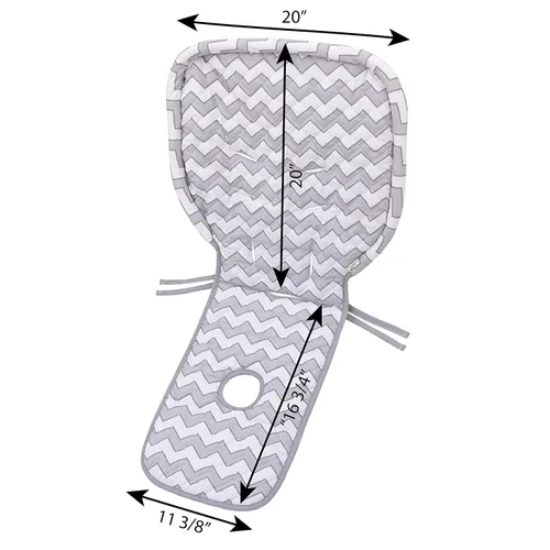 Miniatura 5 de Almohadilla para silla alta Chevron gris y blanco suave Cojín de repuesto fácil de instalar que se adapta a la mayoría de sillas altas de arnés