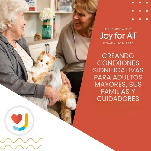 Miniatura 6 de JOY FOR ALL Mascota de compañía para personas mayores – Gato animatrónico realista – Piel suave al tacto realista y ronroneo – Animal de peluche