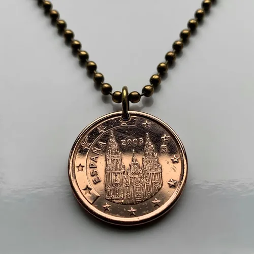 Miniatura 4 de 1999 España Colgante Moneda de 5 Ct Camino de Santiago Catedral Compostela Galicia Camino de Santiago Apóstol Orense Ferrol Cristianismo Praza do