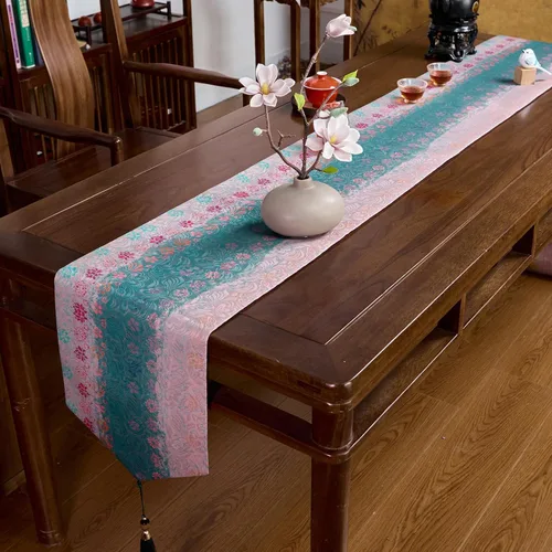 Miniatura 13 de Extra Long 2-Piece Table Runner Set 118, Waterproof Banquet Table Decor, Double Sided Event Cloth, Heavy Duty Tea Mat, Washable Reversible Brocade