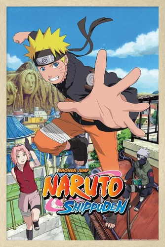 Miniatura 7 de Trends International Naruto Shippuden - Póster de pared de salto, 14.725 x 22.375 pulgadas, versión enmarcada de madera de granero