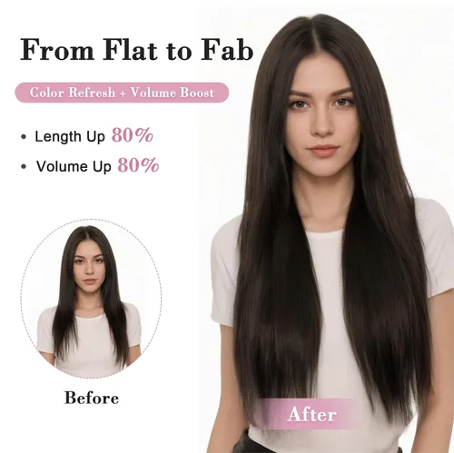 Miniatura 5 de S-noilite Extensiones de cabello sintético largo y lacio con clip de 23 a 26 pulgadas, 8 unidades, 18 clips, para mujeres, entrega de 2 a 5 días