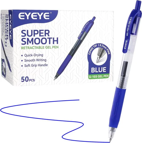 Miniatura 8 de EYEYE G-103 - Bolígrafos de gel retráctiles de 0.020 in, paquete de 25 bolígrafos de tinta de gel de punta extra fina, secado rápido, bolígrafo