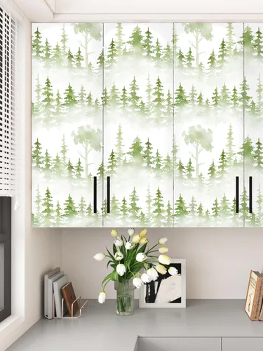 Miniatura 3 de Floralplus Papel tapiz autoadhesivo con diseño de bosque brumoso, extraíble, diseño botánico, apto para inquilinos, para decoración del hogar, papel