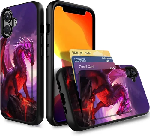 Miniatura 65 de Funda para iPhone Air, funda tipo cartera con ranura para tarjeta oculta, a prueba de golpes, TPU y PC, funda protectora de doble capa para iPhone