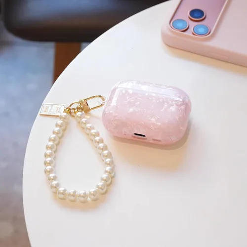 Miniatura 2 de Funda para Airpods Pro 3 2025, bonita y divertida funda de TPU suave con purpurina compatible con Airpods Pro de 3ª generación con llavero de perlas
