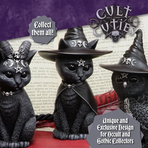 Miniatura 7 de Nemesis Now Figura de decoración, Poliresina detallada pintada a mano, Negra - Sombrero de bruja Purrah Gato gótico satánico