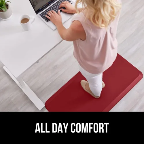 Miniatura 7 de GORILLA GRIP Alfombrillas de Cocina Cómodas y Acolchadas para el Piso, Superficie Superior Suave Resistente al Agua y a las Manchas, Alfombrilla Rojo
