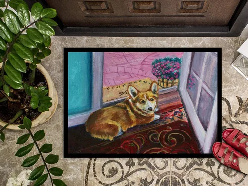 Miniatura 3 de Caroline's Treasures 7410MAT Corgi - Felpudo para puerta delantera, 18 x 27 pulgadas, para interiores y exteriores, para entrada, antideslizante