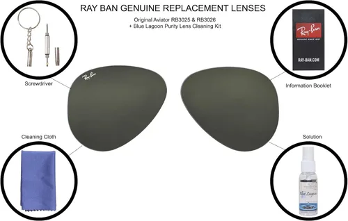 Miniatura 2 de Ray Ban RB3025 RB3025 RayBan - Lentes de cristal de repuesto color verde talla 58