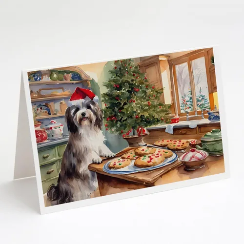 Miniatura 187 de Caroline's Treasures DAC3884GCA7P Paquete de 8 tarjetas en blanco de Navidad con galletas de husky siberiano Tarjetas de felicitación con sobres