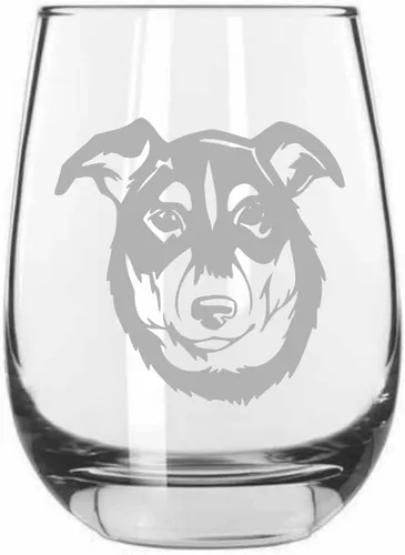 Miniatura 308 de Sakhalin Husky Dog - Copa de vino grabada personalizada de 15.25 onzas sin tallo