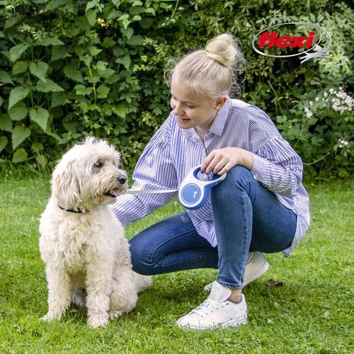 Miniatura 8 de FLEXI Correa retráctil para perros grandes de hasta 110 libras a 26 pies, rojo/pastel, correa para caminar sin enredos con freno con una sola mano