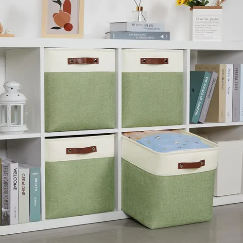 Miniatura 7 de DULLEMELO Cestas de almacenamiento para organizar, organizadores de armario de lino y cestas de almacenamiento para caja de juguetes para perros