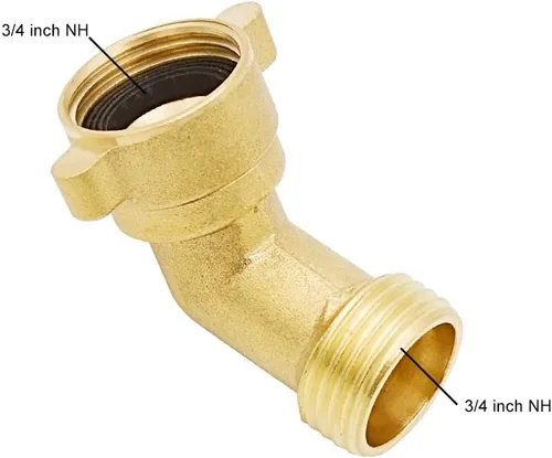 Miniatura 4 de HYDRO MASTER Adaptador de conexión giratoria rápida para manguera de jardín de codo, latón macizo