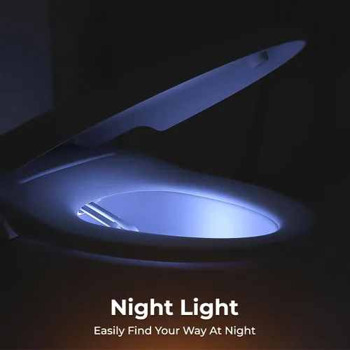 Miniatura 7 de GenieBidet Asiento de inodoro eléctrico con bidé, diseño alargado con calefacción autolimpiante y control remoto inalámbrico, agua caliente