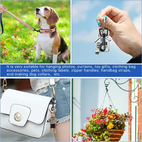 Miniatura 3 de 20 ganchos a presión para pernos para clips de correa de perro, gancho giratorio de metal resistente para correa de perro, dureza de mascotas