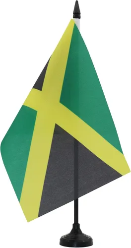 Miniatura 22 de Bandera de mesa de Anguila de 4 x 6 pulgadas, bandera de escritorio británica de Anguila, 5.9 x 3.9 in, palo y base de plástico negro AZ FLAG