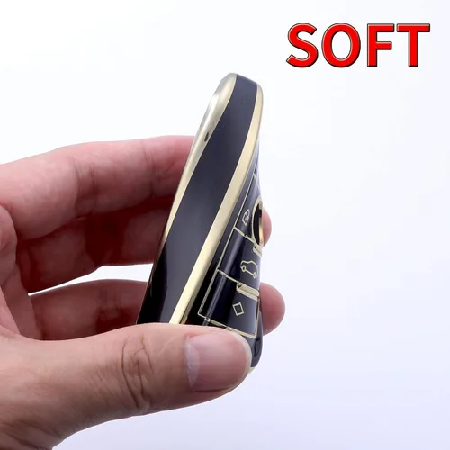 Miniatura 5 de Funda para llavero BMW, compatible con BMW 2 5 6 7 Series X1 X2 X3 X5 X6 TPU suave de alta calidad, protección completa antipolvo, Modelo B (negro).