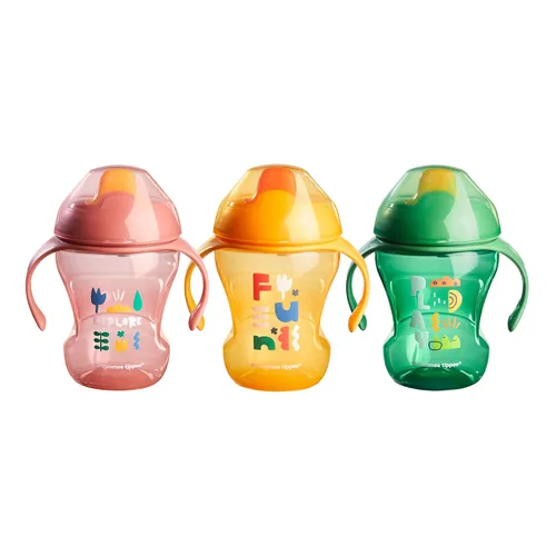 Miniatura 8 de Tommee Tippee Vasos de entrenamiento de 8 onzas con asas para bebés y niños pequeños, a prueba de derrames, sin BPA, azul, naranja y verde, paquete