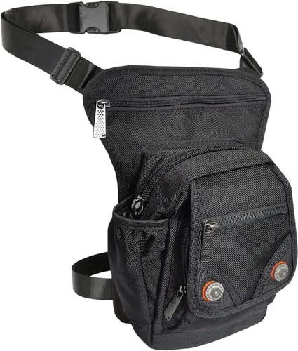 Bolsa de nailon para la pierna, bolsa de muslo Riñonera táctica para hombro, Negro -, M