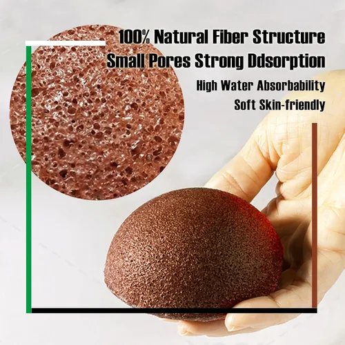 Miniatura 4 de Esponjas faciales naturales de Konjac - Semicírculos - para una limpieza suave de la cara y exfoliación ecológica - Cuidado de la piel - Limpieza