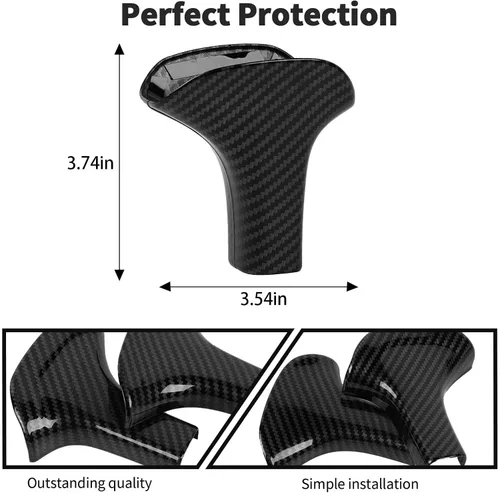 Miniatura 5 de JWWY Cubiertas para perillas de cambio Compatible con accesorios para Jeep Grand Cherokee 2014-2015 2 piezas Fibra de carbono