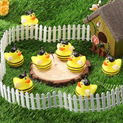 Miniatura 5 de Jexine 24 piezas de patos de goma, 4 estilos, juguetes de goma, divertidos y adorables, regalos de juguete para fiesta de cumpleaños, juguetes