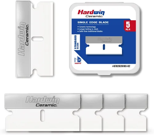 Paquete de 5 cuchillas de afeitar de cerámica de un solo filo, cuchillas de repuesto para herramienta raspadora de cuchillas de afeitar, repuesto de