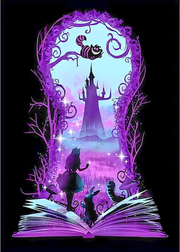 MOGTAA - Kits de arte de diamante de princesa para adultos, kits de arte de diamante de Halloween completos, 5D, con diamantes redondos, libro de