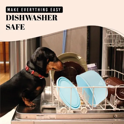 Miniatura 5 de AVERYDAY Cuencos de viaje para perros de 30 onzas con tapas, cuencos portátiles 2 en 1 para alimentos y agua, cuenco de agua y comida para perros
