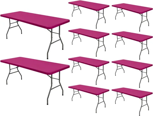 Miniatura 10 de Pack de 6 manteles de picnic elásticos ajustados para mesas rectangulares de 6 pies, impermeables, lavables, de spandex para patio, plegables