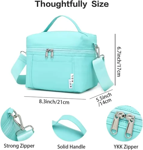 Miniatura 6 de NOL Natural Organic Lifestyle - Bolsas de almuerzo aisladas para mujer, bolsa enfriadora, ligera, de nailon, impermeable, lonchera para el trabajo
