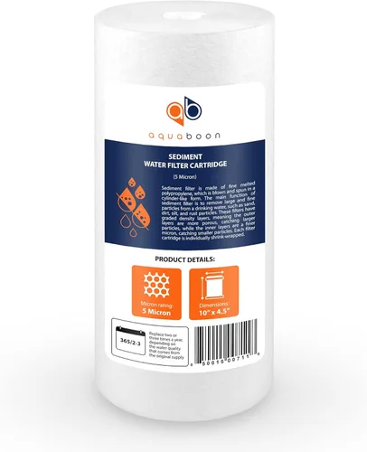 Miniatura 8 de Aquaboon Cartucho de filtro de agua de repuesto para sedimentos de agua de 5 micrones, 10 x 4.5 pozos para toda la casa, compatible con DGD-5005