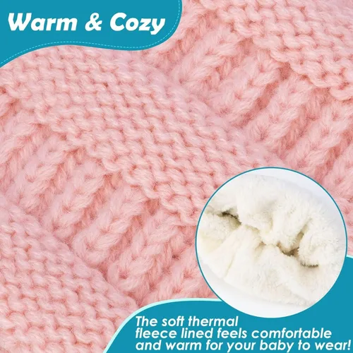 Miniatura 2 de Alepo Paquete de 3 gorros de invierno para niñas y niños, con forro polar suave y cálido, gorro de invierno para recién nacidos, niños pequeños
