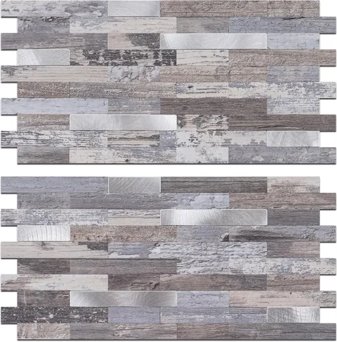 Miniatura 29 de StyloVue 20 hojas para despegar y pegar para cocina, mármol blanco con aspecto de metal plateado que se pega en azulejos para mejorar tu cocina