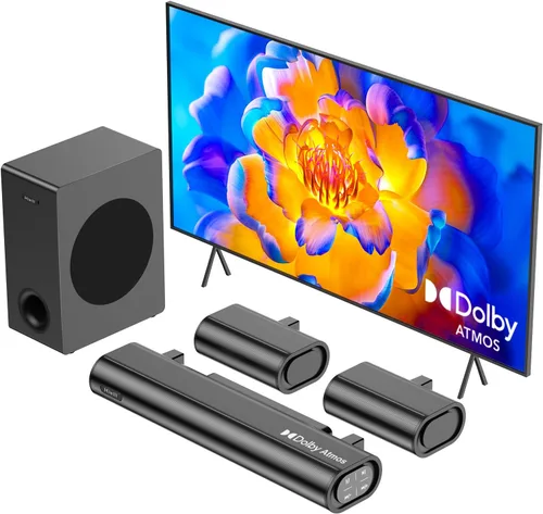 Hiwill Dolby Atmos - Barra de sonido de 5.1 canales para Smart TV, con subwoofer de 5.25 pulgadas y 2 altavoces traseros con sistema de sonido