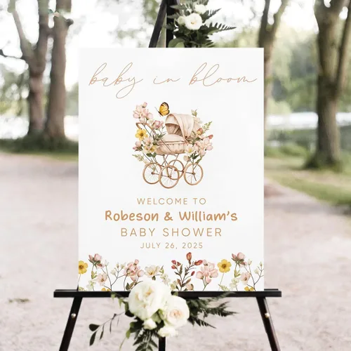 Miniatura 8 de Letrero de bienvenida personalizado para baby shower, 12 x 18, 24 x 18, 24 x 18, 24 x 36 pulgadas