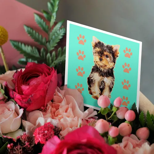 Miniatura 3 de 3dRose Tarjetas de felicitación - Taza de té Yorkie - Paquete de 6 - Perros