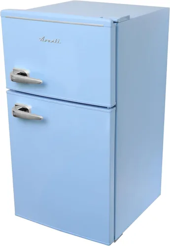 Miniatura 7 de Avanti Minirefrigerador con congelador de diseño retro, refrigerador compacto con puertas dobles para oficina en casa o dormitorio, cuenta con Azul