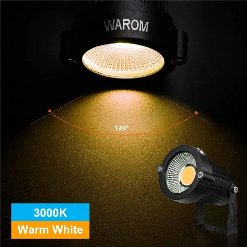 Miniatura 4 de Foco LED de paisaje al aire libre, focos de jardín impermeables IP65, luz de inundación de patio de 5 W CA 120 V, luces de césped de estaca de metal