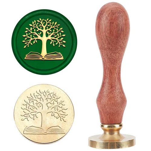 Miniatura 8 de MAYJOYDIY Sello de cera de copo de nieve, sello de cera de sellado de Navidad, 0.984 in, cabeza de sello de latón extraíble con mango de madera