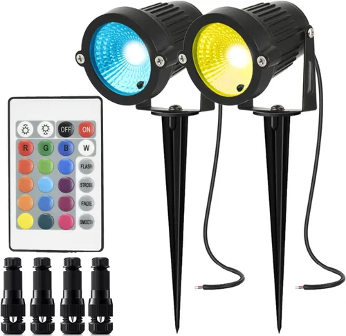 Miniatura 13 de Luces de paisaje de bajo voltaje RGB de 5 W, iluminación LED de paisaje que cambia de color, IP66 impermeable al aire libre, luz decorativa