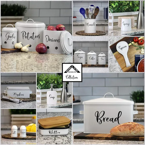 Miniatura 5 de Home Acres - Servilleteros de granja para mesas y cocina, dispensador de estilo rústico rústico para servilletas de cena, color blanco
