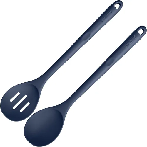 Miniatura 19 de Cuchara ranurada resistente al calor de 600ºF: U-Taste - Cuchara de cocina sólida de cocina de 13.3 pulgadas, utensilio de goma antiadherente de (4)